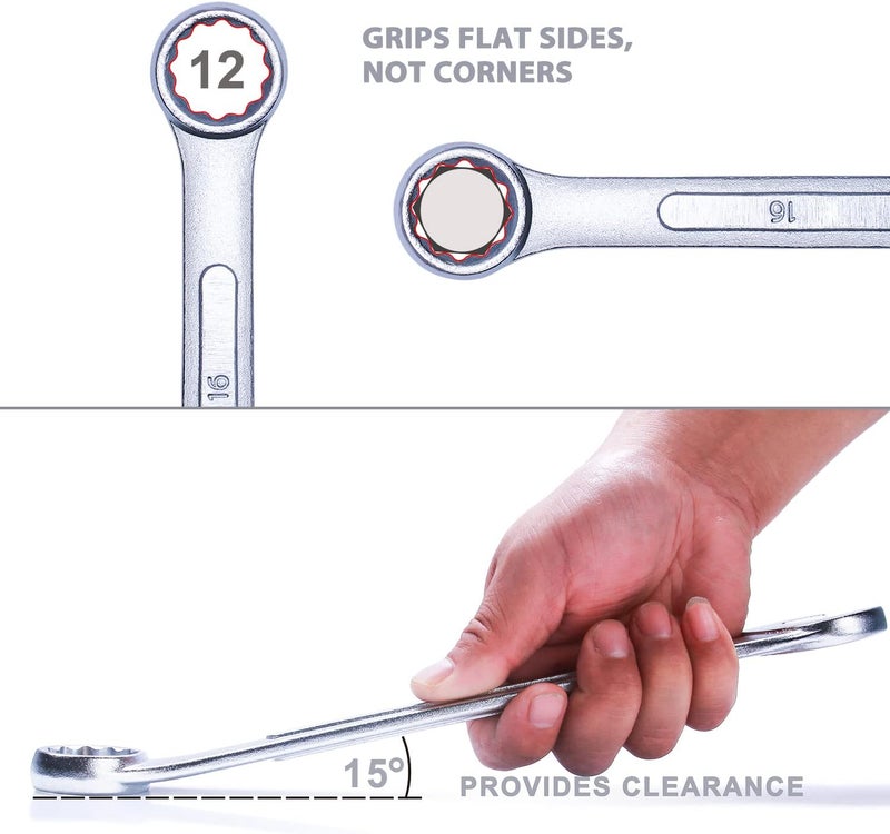 EFFICERE طقم مفاتيح ربط مترية مكون من 19 قطعة في حقيبة قابلة للطي، بدون أحجام مترية مفقودة 6mm - 24mm | أفضل قيمة لطقم المفاتيح، مثالي للاستخدام المنزلي العام، المرآب، ورشة العمل، إصلاحات السيارات، الطوارئ - Image 5